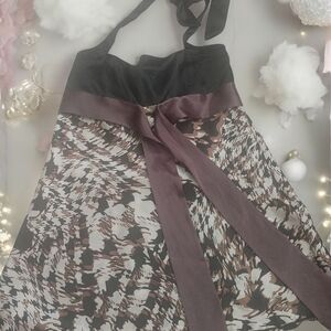 *0266 A. Byer Chic Halter Dress with Abstract Print Women S